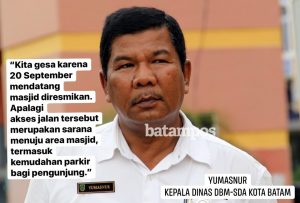 Yumasnur Kebut Pelebaran Jalan Depan Masjid Sultan