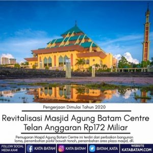 Awal April Masjid Agung Batam Diperindah, Kubahnya Diganti Bulat, Parkir pun Kian Luas