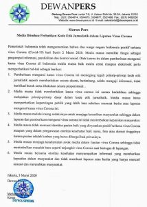 Dewan Pers Minta Media Tak Lebay Beritakan Virus Corona