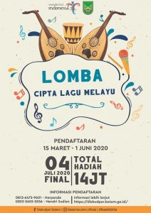 Cari Lagu yang Gambarkan Identitas Batam, Disbudpar Gelar Lomba Cipta Lagu Melayu