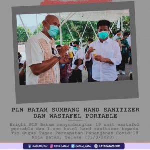 Lawan Covid-19, Bright PLN Batam Sebar Tempat Cuci Tangan di Beberapa Pasar
