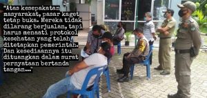 Pedagang Pasar Kaget di Batuaji Sepakat Teken Pernyataan Patuhi Protokol Covid-19