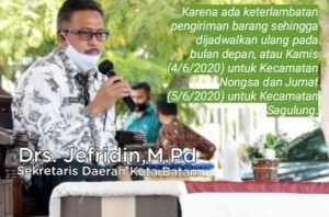 Force Majeure, Distribusi Bahan Pokok Gratis untuk Warga Sagulung dan Nongsa Tersendat