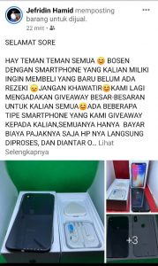 Akun Facebook Sekda Batam H Jefridin Diretas, JANGAN DILAYANI