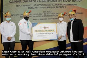 Selain Seribu Alat RDT, Kadin Batam juga Bantu Bilik Sinar Ultra Violet Tangkal Covid-19
