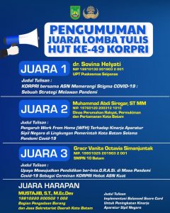 Bedah Penanganan Covid-19, Dokter Puskesmas Juarai Lomba Karya Tulis KORPRI