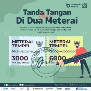 Materai Rp10 Ribu Sudah Tersedia di Batam