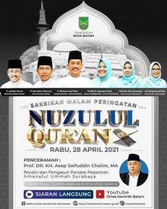Kyai Asep hingga Puja Syarma Isi Peringatan 𝗡𝘂𝘇𝘂𝗹𝘂𝗹 𝗤𝘂𝗿𝗮𝗻 Kota Batam di Masjid Sultan