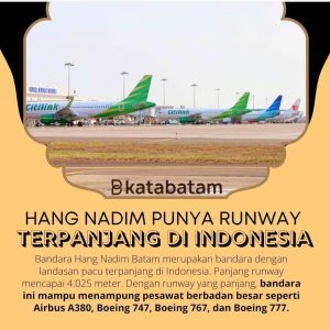 Runway Bandara Hang Nadim Terpanjang Kedua di Asia Tenggara