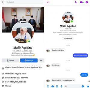 Lagi dan Lagi Nama Wagub Marlin Dicatut untuk Menipu di Facebook