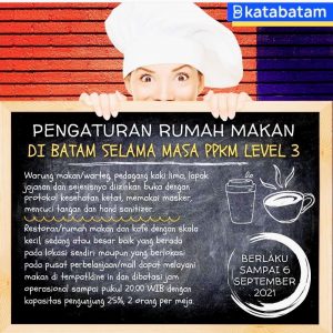 Batam Masih PPKM Level 3, Warung & Kafe Sudah Boleh Dine In Dua Orang per Meja