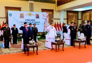 Usai jadi Irup, Wagub Marlin Lanjut Upacara Virtual Penurunan Bendera di Istana Negara