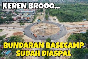 Jalan Bundaran Sudah Diaspal, Kini Lewat Simpang Basecamp Makin Lancar Jaya