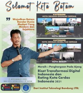 Batam Raih Anugerah Riset Transformasi Digital dan Rating Kota Cerdas dari ITB