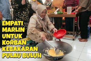 Empati Tinggi, Marlin Masakkan Makanan untuk Pulihkan Semangat Relawan Pulau Buluh