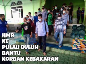 HMR Tiba di Pulau Buluh Sambil Bawa Bantuan untuk Korban Kebakaran