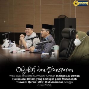 Berangkat ke Anambas, Dewan Hakim MTQ IX Kepri Diminta Junjung Prinsip Keadilan