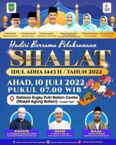 Salat Idul Adha Kota Batam Digelar di Dataran Engku Putri, Jangan Lupa Jaga Prokes