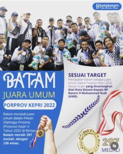 Target HMR Tercapai, Batam Juara Umum Porprov Kepri & Banyak Sapu Bersih Emas