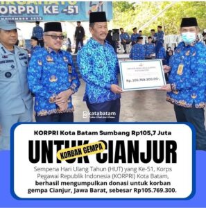 Lewat KataBatam, Bupati Cianjur Ucap Terima Kasih Atas Donasi KORPRI Kota Batam