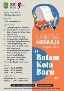 Yuk Bikin Konten Tulisan, Foto, dan Vlog “Batam Kota Baru”, Ada Hadiah Menarik!