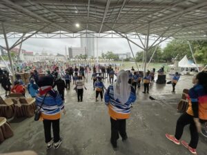Sebelum Gowes Batam Bersepeda, Peserta Senam Bersama HMR & Marlin di Engku Putri