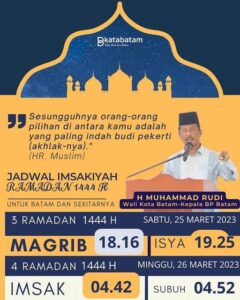 Jadwal Imsakiyah 3 Ramadan 1444 H