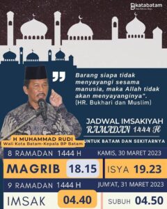 Jadwal Imsakiyah 8 Ramadan 1444 H
