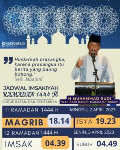 Jadwal Imsakiyah 11 Ramadan 1444 H/2023