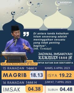 Jadwal Imsakiyah 15 Ramadan 1444 H/2023
