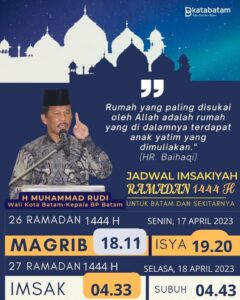 Jadwal Imsakiyah 26 Ramadan 1444 H/2023