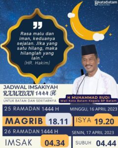 Jadwal Imsakiyah 25 Ramadan 1444 H/2023