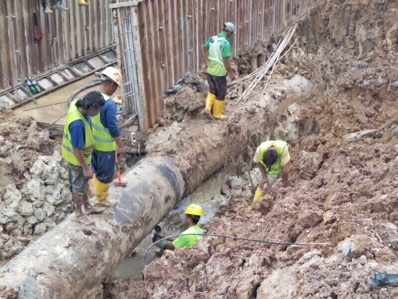 kebocoran pipa central sukajadi