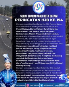 Mari Sambut Gembira Hari Jadi Batam Ke-194, Semarakkan Hingga ke Penjuru Negeri 