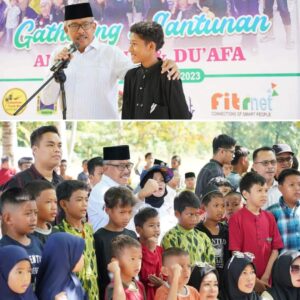 Jefridin Rangkul Anak Yatim & Serahkan Santunan di Rihlah Barisan Indonesia Peduli