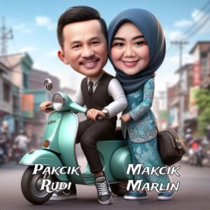 Indah, Lucu, Banyak Cerita di Balik Gambar AI “Pakcik Rudi & Makcik Marlin” Naik Vespa