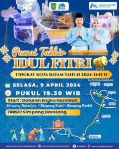 Pawai Takbir Idulfitri, Start dari Dataran Engku Hamidah, Finish di Simpang Barelang
