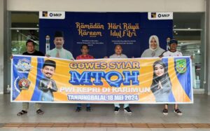 PWI Gowes ke Karimun, Syiarkan MTQH Ke-10 Kepri Kota Batam di Kampung Marlin