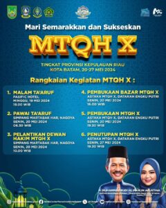 Jadwal Kegiatan & Lokasi Pelaksanaan MTQH Ke-10 Kepri di Batam, Save & Share!