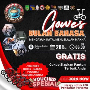 Kabar Gembira, 700 Pendaftar Pertama “Gowes Bulan Bahasa” Dapat Jersey Gratis